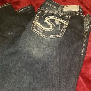 Ladies silver jeans